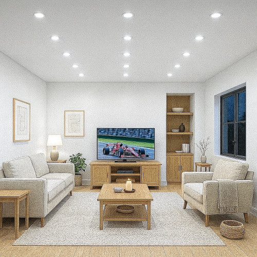 Flacher SMD LED Einbaustrahler Tomas | 230V | 5Watt | ET=30mm | Milchglas