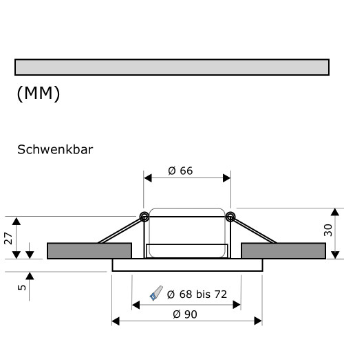 Flacher SMD LED Einbaustrahler Tomas | 230V | 7Watt | DIMMBAR | ET=30mm