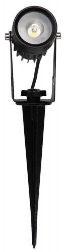 Gartenstrahler Set mit 4 Spots, Netzteil, Erdspieß, 3000K Warmweiß, IP44, ideal für den Außenbereich.