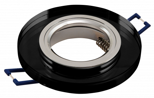 Glas Decken Einbauleuchte Crystal R90 / 230V / Starr / Ø=90mm / für 50mm Leuchtmittel / Schwarz