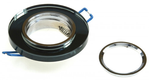 Glas Decken Einbauleuchte Crystal R90 / 230V / Starr / Ø=90mm / für 50mm Leuchtmittel / Schwarz