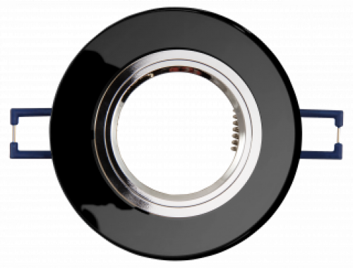 Glas Decken Einbauleuchte Crystal R90 / 230V / Starr / Ø=90mm / für 50mm Leuchtmittel / Schwarz