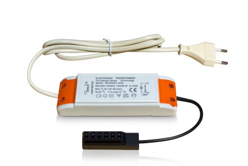 Halogen Trafo 105 W – 12 V, eckig, mit 230 V Zuleitung & Stecker Plug & Play