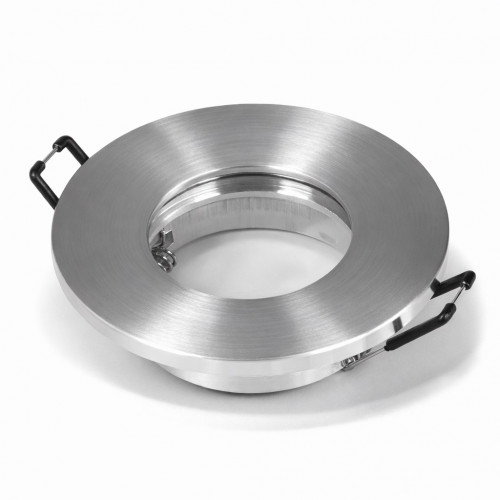 IP44 Einbaurahmen, Aluminium, Rund, Schutzglas, Schraubanschluss