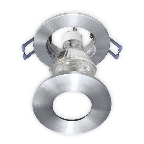 IP44 Einbaurahmen, Aluminium, Rund, Schutzglas, Schraubanschluss