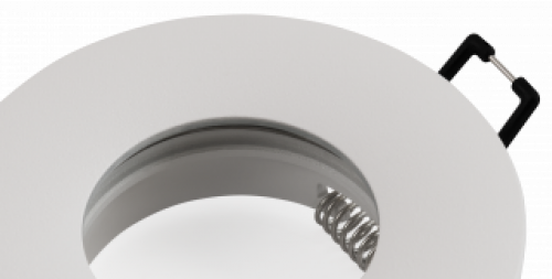 IP44 Einbaurahmen, Weiss, Rund, Schutzglas, Schraubanschluss