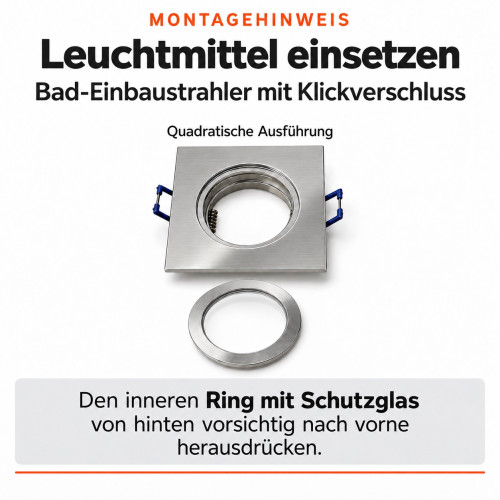 IP44 | SMD LED Einbauleuchten Marin | 7Watt | 230Volt | Quadratisch