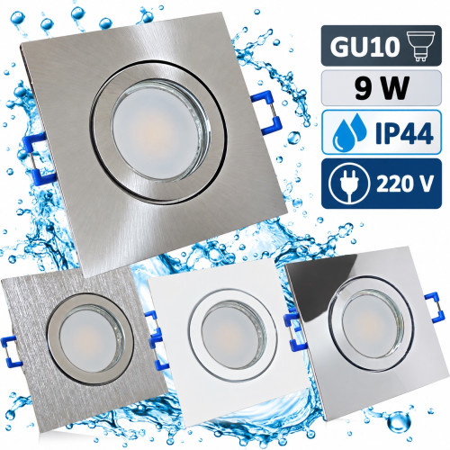 IP44 | SMD LED Einbauleuchten Marin | 9Watt | 230Volt | Quadratisch