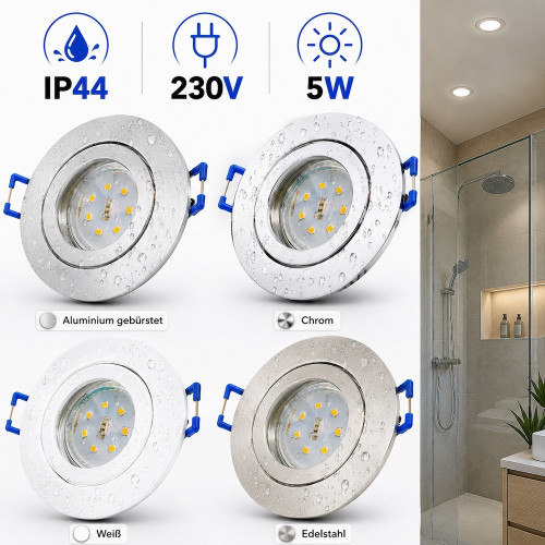 IP44 | SMD LED Einbauleuchten Marina | 5Watt | 230Volt | Rund