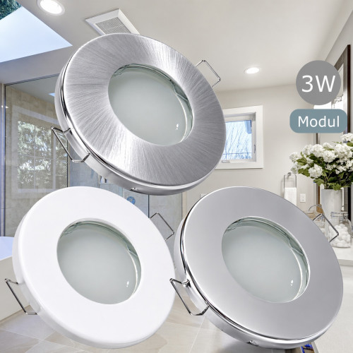 LED Einbaustrahler Aqua65 / 230V / 3W / ET = 35mm / IP65 / Milchglas