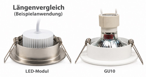 LED Einbaustrahler Aqua65 / 230V / 3W / ET = 35mm / IP65 / Milchglas