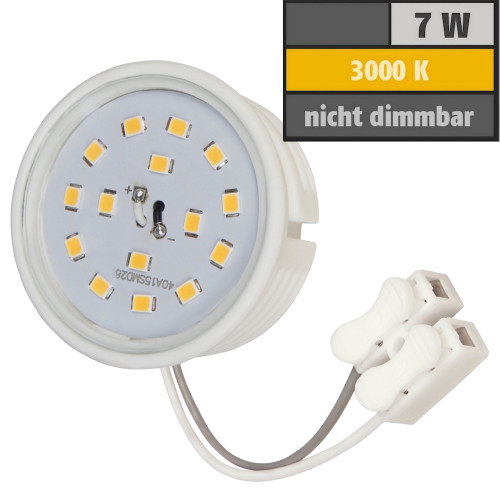 LED Einbaustrahler Dario 7W, schwenkbar, flach, Edelstahl gebürstet / Weiß