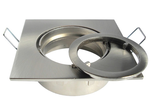 LED Einbaustrahler Dario 7W, schwenkbar, flach, Edelstahl gebürstet / Weiß