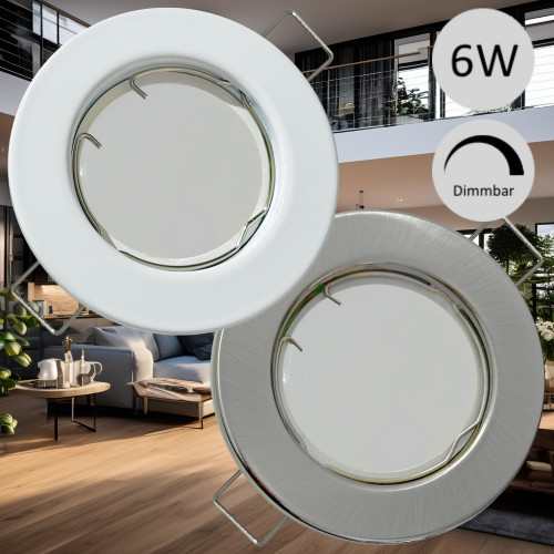 LED Einbaustrahler Tom / 230Volt / 6Watt / Dimmbar / Starr / 510Lumen