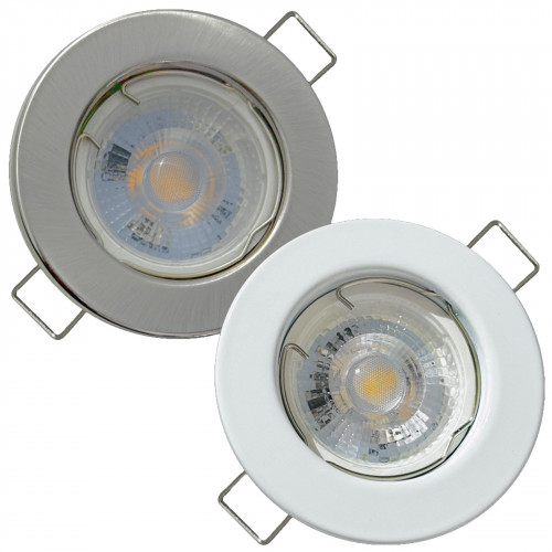 LED Einbaustrahler Tom / 230Volt / 7Watt / Dimmbar / Starr / Silber oder Weiss