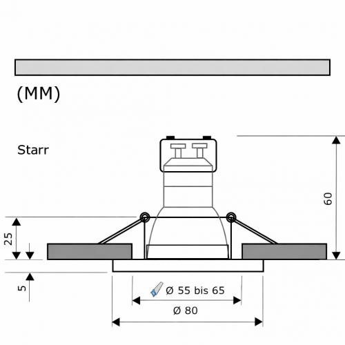 LED Einbaustrahler Tom 5W 230V Neutralweiß 4000K – Edelstahl gebürstet oder Weiß