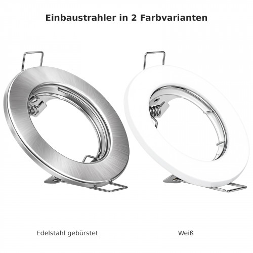 LED Einbaustrahler Tom 5W 230V Neutralweiß 4000K – Edelstahl gebürstet oder Weiß