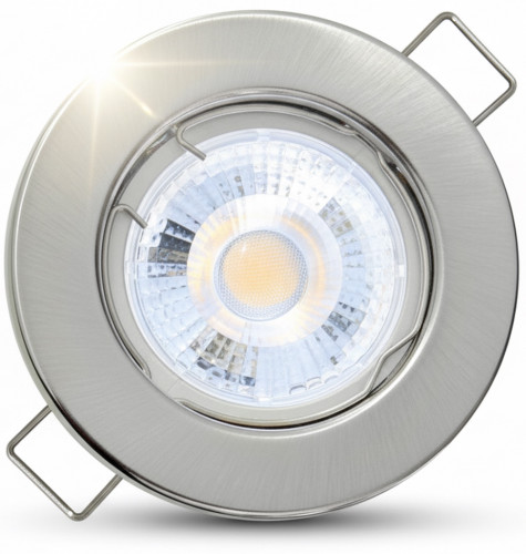 LED Einbaustrahler Tom 5W 230V Neutralweiß 4000K – Edelstahl gebürstet oder Weiß