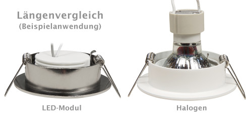 LED Einbaustrahler Tom | Flach | 230V | 5W | ET-28mm | Weiss | Starr | Milchglas