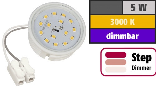 LED Einbaustrahler Tom | Flach | 230V | 5W | ET-28mm | Weiss | STEP DIMMBAR