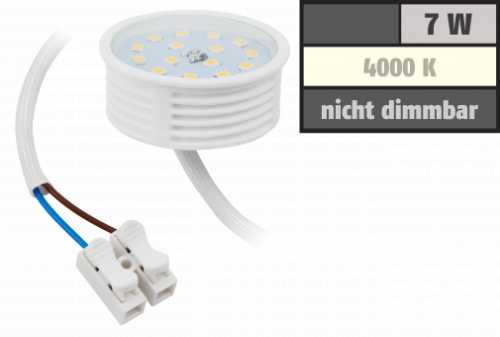 LED Einbaustrahler Tom | Flach | 230V | 7W | ET-30mm | Weiss | Starr