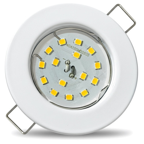 LED Einbaustrahler Tom | Flach | 230V | 7W | ET-30mm | Weiss | Starr
