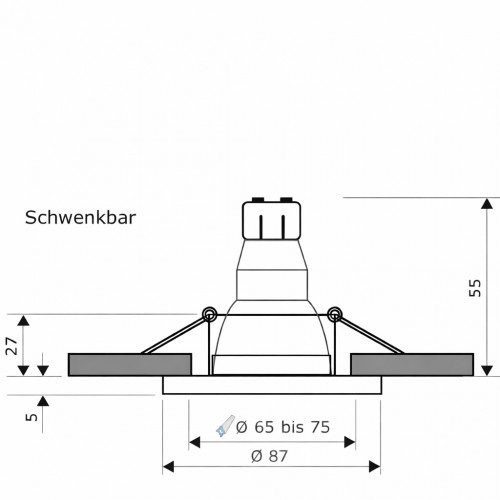 LED Einbaustrahler „Tomas“ – 12V, 3W, GU5.3 MR16, inkl. AMP-System & Trafo
