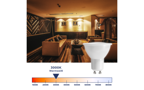LED-STRAHLER GU10, 6W, 490LM, 3000K, WARMWEISS