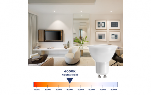LED-STRAHLER GU10, 6W, 510LM, 4000K, NEUTRALWEISS, DIMMBAR