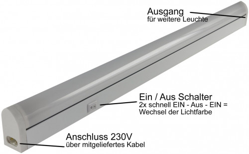 LED Unterbauleuchte 56cm 913lm, 8 Watt, 2700K + 4000K schaltbar