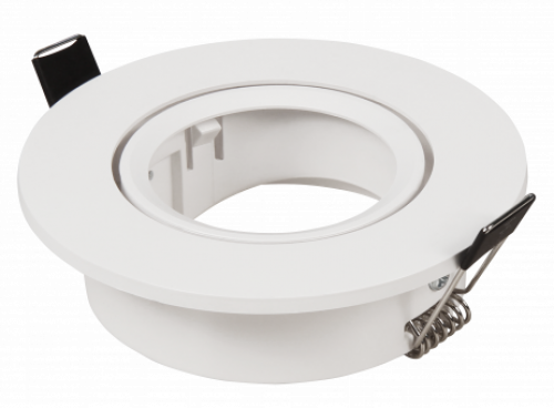 Schwenkbarer LED Einbaurahmen Ø90 mm – flach & weiß