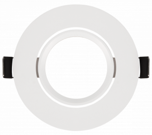 Schwenkbarer LED Einbaurahmen Ø90 mm – flach & weiß