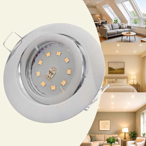 SMD LED Einbaustrahler Timo / 230Volt / 7Watt / Aluminium Druckguss / Schwenkbar
