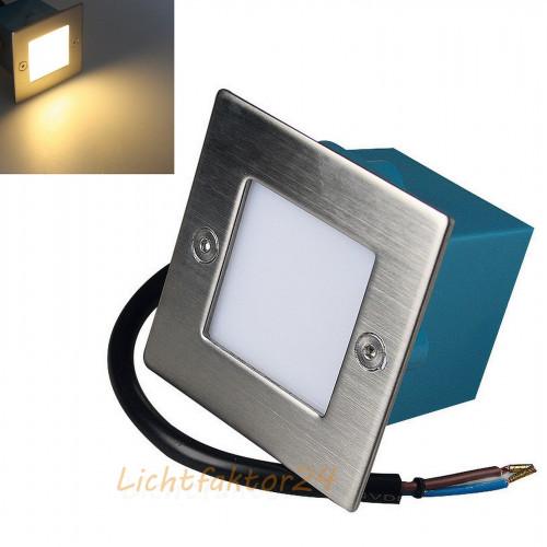 Wandeinbaustrahler Leon 230V | 1.5W | LED | IP54 | Treppenbeleuchtung | Warmweiss
