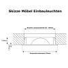 10 Stück - Flache LED Möbel Einbauleuchte Milena 12V - 3W - Mit 2 x LED Trafo und Verteiler