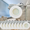 10 Stück - Flache LED Möbel Einbauleuchte New Lina 12V - 2W - 2 x LED Trafo und Verteiler
