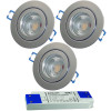 3er Set = 12Volt Bad Einbaustrahler Marina | IP44 | 5W | MCOB LED | inklusive LED Trafo 20Watt