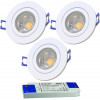 3er Set = 12Volt Bad Einbaustrahler Marina | IP44 | 5W | MCOB LED | inklusive LED Trafo 20Watt