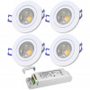 4er Set = 12Volt Bad Einbaustrahler Marina | IP44 | 5W | MCOB LED | inklusive LED Trafo 30Watt