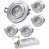 5er Set = 12Volt Bad Einbaustrahler Marina | IP44 | 5W | MCOB LED | inklusive LED Trafo 30Watt