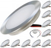10er Set SMD Bodeneinbauspots 12Volt + 2 x LED Rundtrafo. Für Laminat, Parkett, Fliesen usw. Begehbar - IP67. Abwaschbar.
