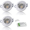 3er Set = 12Volt Bad Einbaustrahler Marina | IP44 | 3W | MCOB LED | inklusive LED Trafo 12Watt