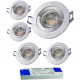 5er Set = 12Volt Bad Einbaustrahler Marina | IP44 | 3W | MCOB LED | inklusive LED Trafo 20Watt