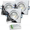 3er Set = 12Volt Bad Einbaustrahler Marin | IP44 | 3W | MCOB LED | inklusive LED Trafo 12Watt