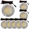 8 Stück Flache LED Möbel Einbaustrahler Mira - 12V - 2,4W - Loch 58 - 60mm