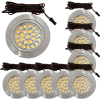 9 Stück Flache LED Möbel Einbaustrahler Mira - 12V - 2,4W - Loch 58 - 60mm