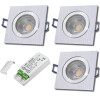 3er Set = 12Volt Bad Einbaustrahler Marin | IP44 | 5W | MCOB LED | inklusive LED Trafo 20Watt