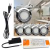 5er Set | Flache LED Möbel Einbauspots New Lina | 12V | 2W | LED Trafo | 230V Zuleitung