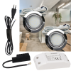 2er Set | Flache LED Möbel Einbauspots New Lina | 12V | 2W | LED Trafo | mit Schnurschalter