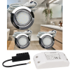3er Set | Flache LED Möbel Einbauspots New Lina | 12V | 2W | LED Trafo | 72mm